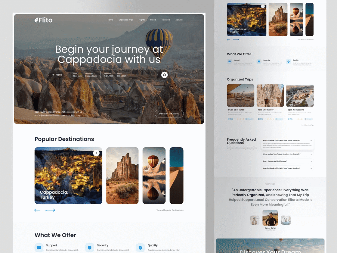 Traveling Website Design WordPress Development